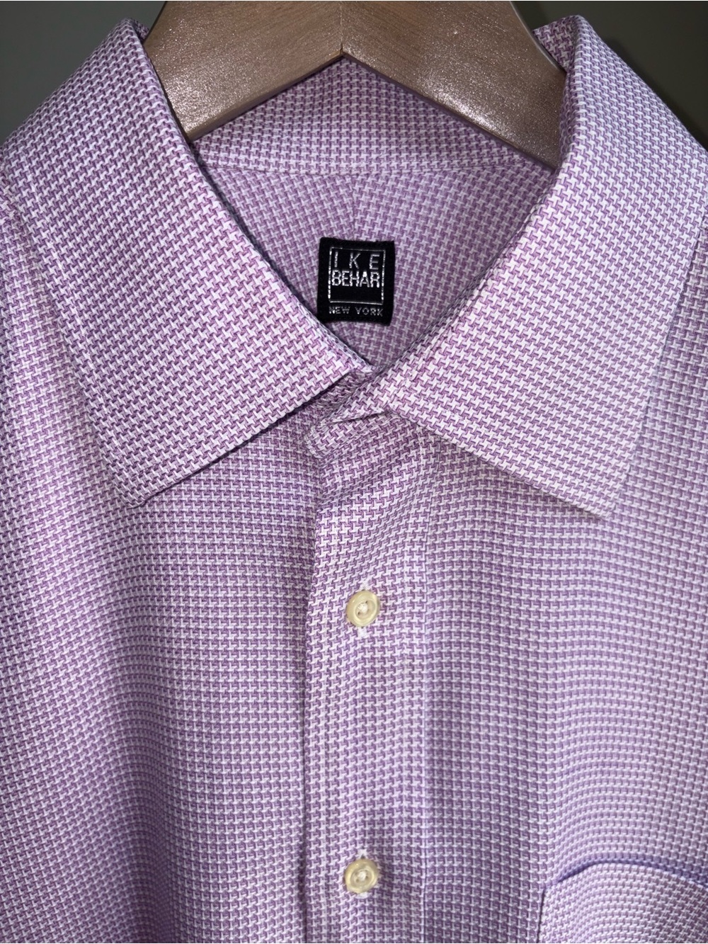 Ike Behar Men’s Dress Shirt 100% Cotton Size 16.5-33 Fits Like XL Preppy Luxury